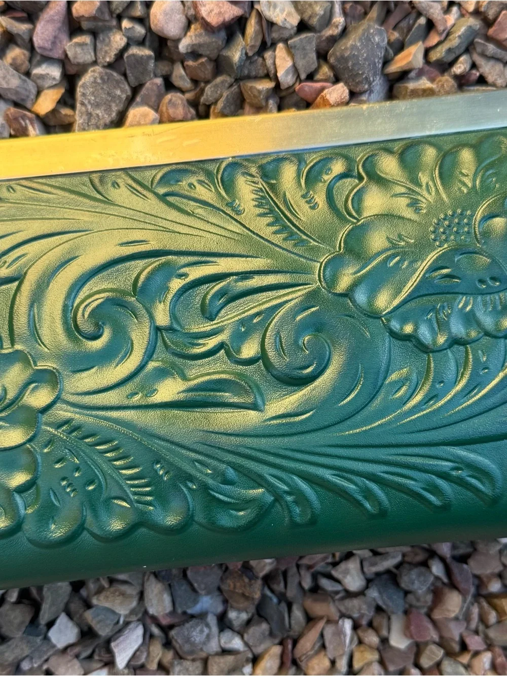 NWT Patricia Nash Emerald Green Floral Embossed Leather Cauchy Wallet